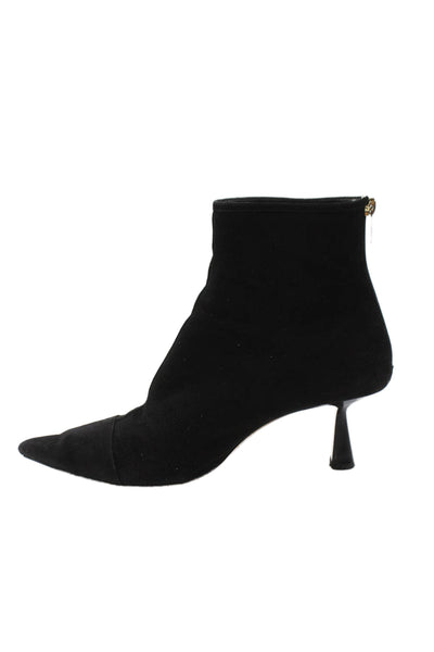 Jimmy Choo Womens Suede Pointed Toe Ankle Boots Black Size 11