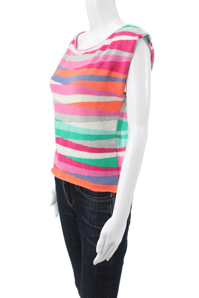 Aldo Martins Women Pullover Striped Boat Neck Sleeveless Multicolor Size S