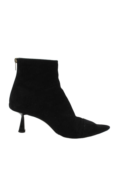 Jimmy Choo Womens Suede Pointed Toe Ankle Boots Black Size 11