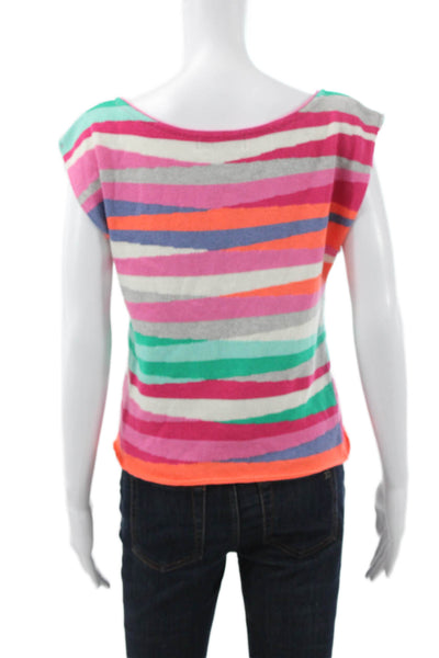 Aldo Martins Women Pullover Striped Boat Neck Sleeveless Multicolor Size S