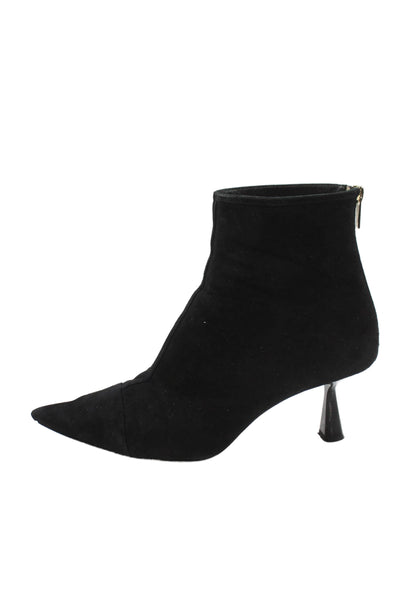 Jimmy Choo Womens Suede Pointed Toe Ankle Boots Black Size 11