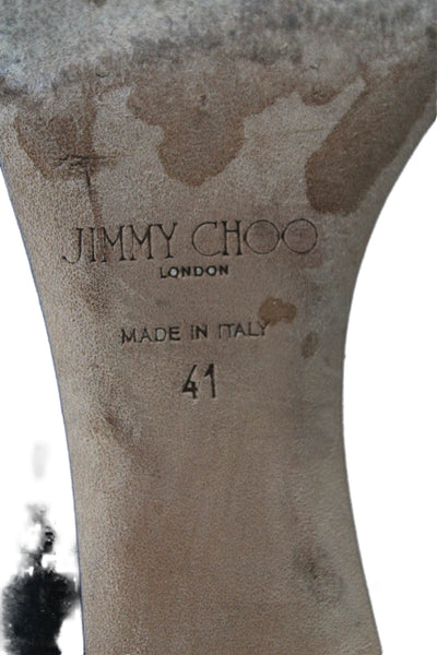 Jimmy Choo Womens Suede Pointed Toe Ankle Boots Black Size 11