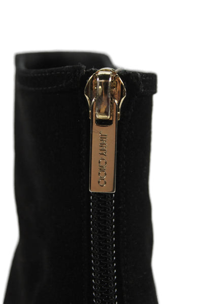 Jimmy Choo Womens Suede Pointed Toe Ankle Boots Black Size 11