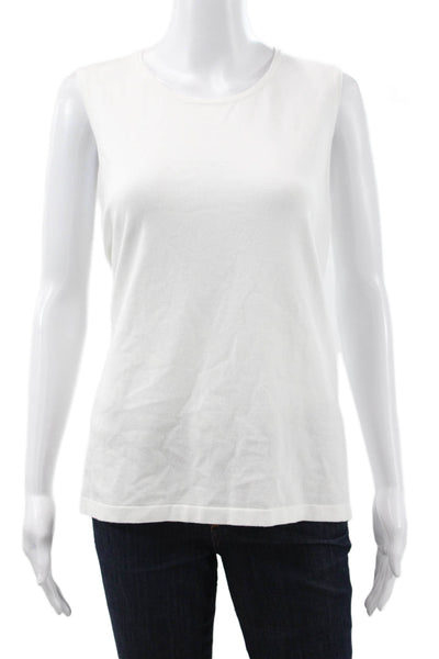 J Envie Women Basic White Viscose Round Neck Tank Size XL