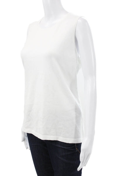 J Envie Women Basic White Viscose Round Neck Tank Size XL