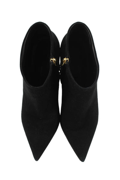 Giuseppe Zanotti Womens Suede Pointed Toe Ankle Boots Black Size 9