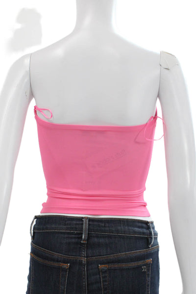 KHY Women Cropped Tank Sleeveless Pink Floral Square Neck Size XS