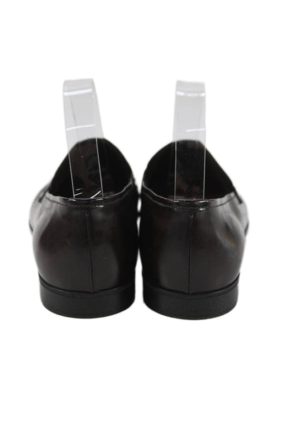 Prada Mens Leather Square Toe Loafers Brown Size 6