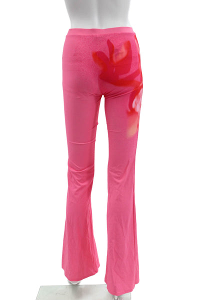 KHY Womens Pink Floral Pull On Pants 85% Nylon 15% Elastane Size XS