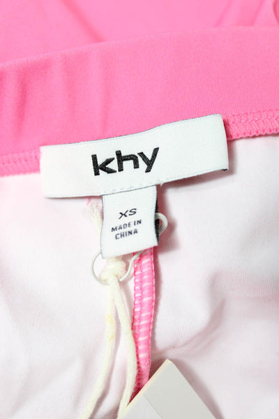 KHY Womens Pink Floral Pull On Pants 85% Nylon 15% Elastane Size XS