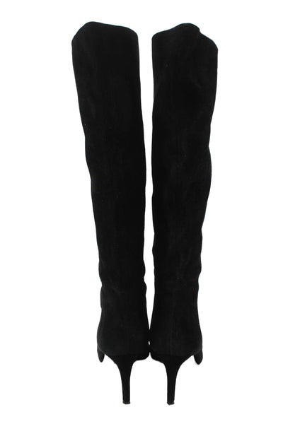 Alice + Olivia Womens Suede Knee High Heeled Boots Black Size 10