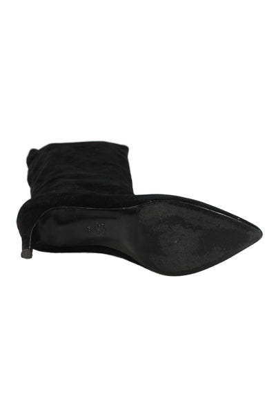Alice + Olivia Womens Suede Knee High Heeled Boots Black Size 10