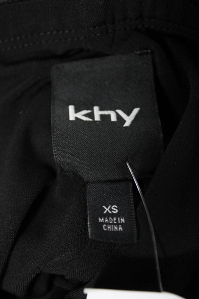 KHY Womens Ankle Leather Leggings Black Solid Size XS