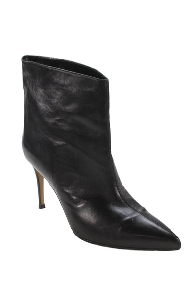 Alexandre Vauthier Womens Leather Pointed Toe Ankle Boots Black Size 10