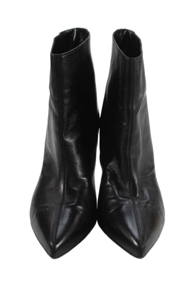 Alexandre Vauthier Womens Leather Pointed Toe Ankle Boots Black Size 10