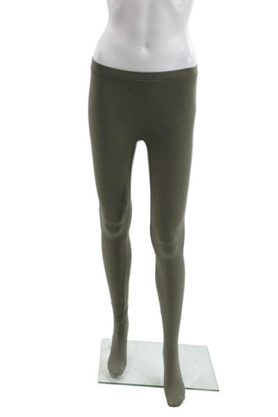 KHY Women Ankle Leggings Green Polyester Solid Size XS