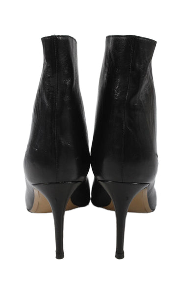 Alexandre Vauthier Womens Leather Pointed Toe Ankle Boots Black Size 10