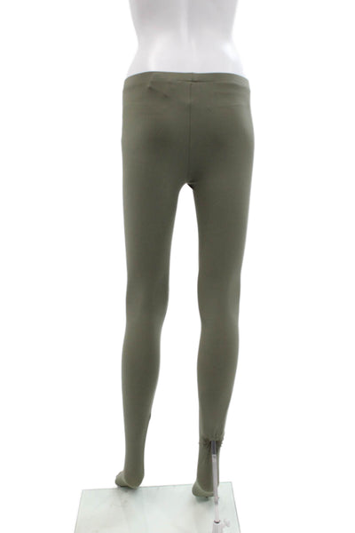 KHY Women Ankle Leggings Green Polyester Solid Size XS