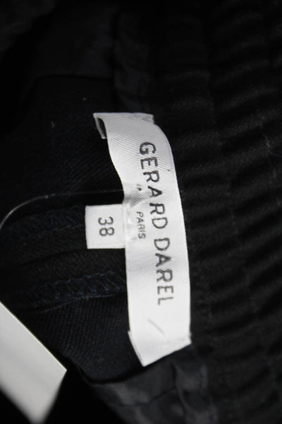 Gerard Darel Women Black Striped Polyester Drawstring Jogger Pants Size 38