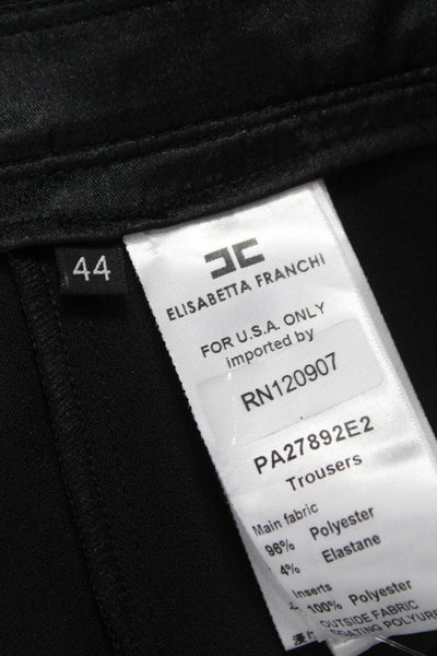 Elisabetta Franchi Women Dress Pants Black Polyester Zip Size 44