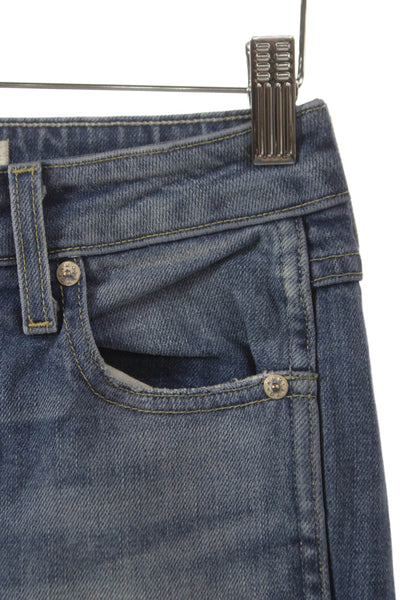 Amo Women Flared Jeans Blue Cotton Mid Rise 33 Inseam Size 24