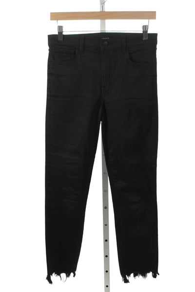 J Brand Womens Ankle Jeans Black Low Rise Cotton Blend Size 27