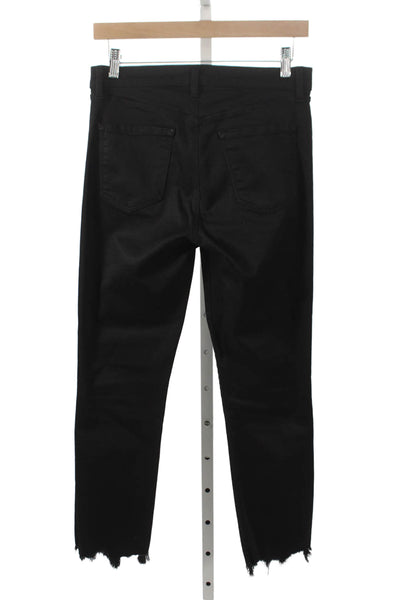 J Brand Womens Ankle Jeans Black Low Rise Cotton Blend Size 27