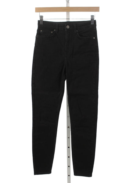 Ksubi Womens Black Skinny Jeans Low Rise Cotton Button Inseam 28 Size 25
