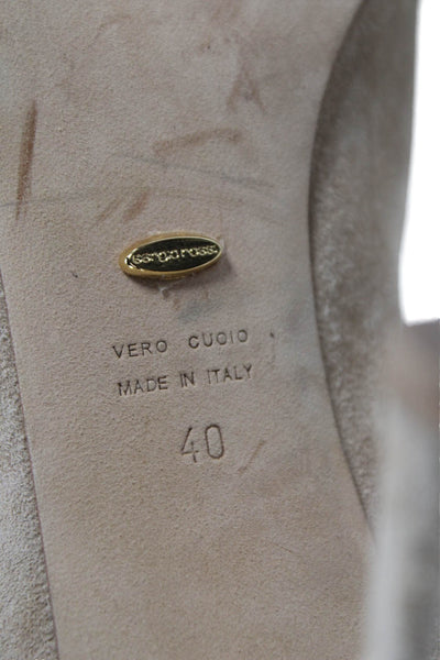 Sergio Rossi Womens Suede Pointed Toe Heels Beige Size 10