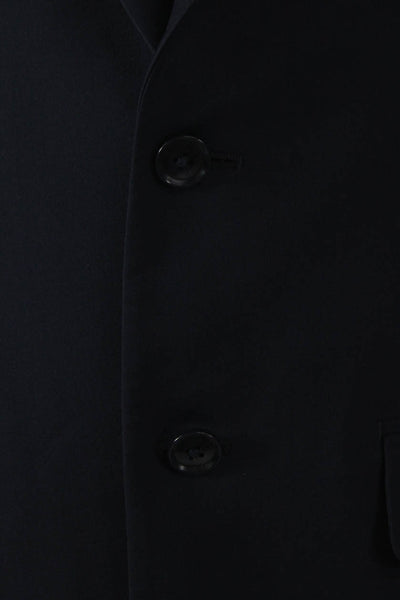 Calvin Klein Mens 2 Piece Blue Wool Blend Solid Suit Size 38