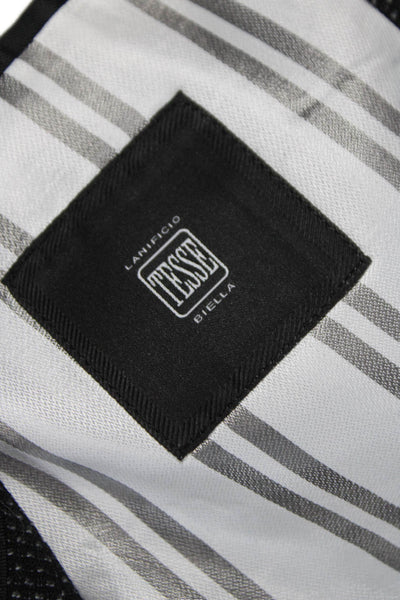 Boss Hugo Boss Mens Blazer Gray Virgin Wool Geometric Buttoned Size 36