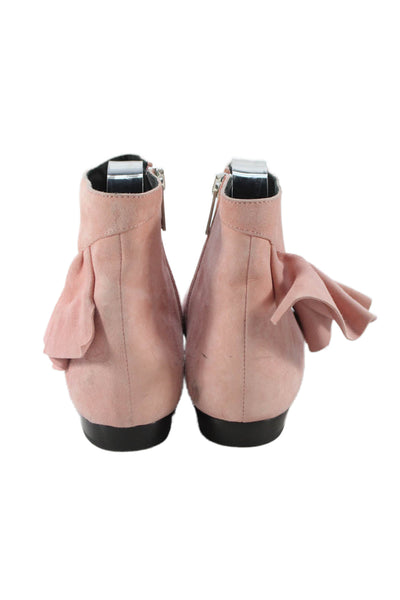 JW Anderson Womens Suede Ruffle Detail Ankle Boots Pink Size 7