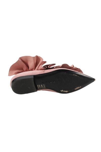 JW Anderson Womens Suede Ruffle Detail Ankle Boots Pink Size 7