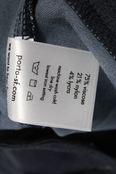 Porto Womens Basic Jacket Blue Collared Long Sleeve Viscose Size 2