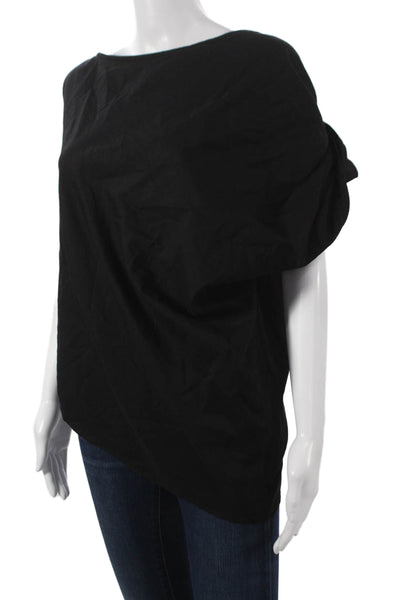 Cali Dreaming Womens Tunic Blouse Black Boat Neck Sleeveless Cotton Size S