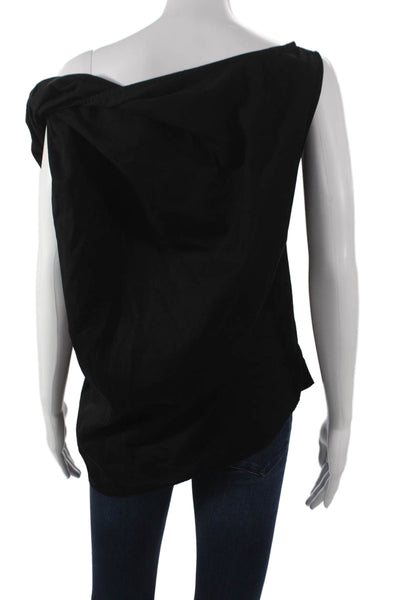 Cali Dreaming Womens Tunic Blouse Black Boat Neck Sleeveless Cotton Size S
