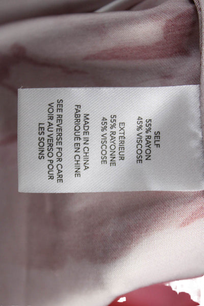 Milly Women Basic Sleeveless Tank Pink Floral Rayon Round Neck Button Size S