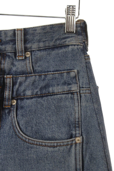 Loewe Women Wide-Leg Jeans Blue Cotton High Rise Size 38