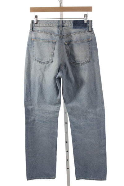 Moussy Women Straight Jeans Blue High Rise 100% Cotton Inseam 30 Size 26