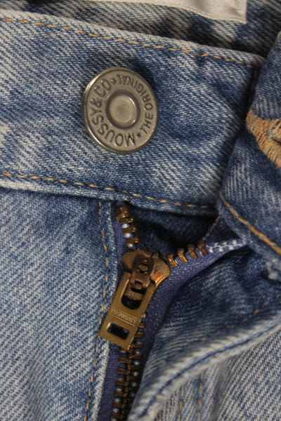 Moussy Women Straight Jeans Blue High Rise 100% Cotton Inseam 30 Size 26