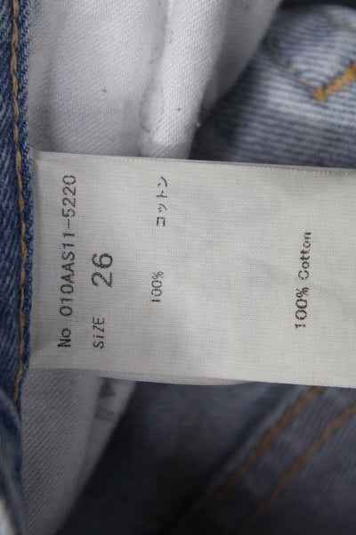 Moussy Women Straight Jeans Blue High Rise 100% Cotton Inseam 30 Size 26