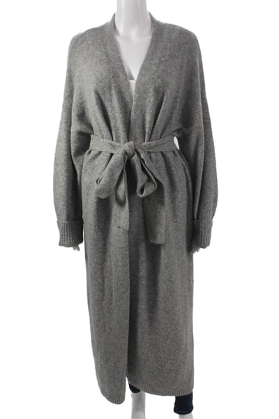 MNG Womens Duster Robe V-Neck Long Sleeve Gray Polyester Size M