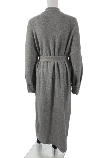 MNG Womens Duster Robe V-Neck Long Sleeve Gray Polyester Size M