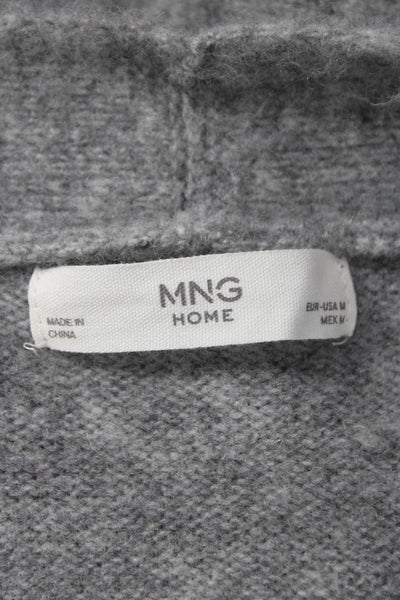 MNG Womens Duster Robe V-Neck Long Sleeve Gray Polyester Size M