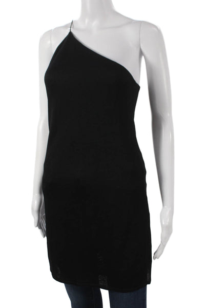 GAUGE81 Women One Shoulder Sleeveless Viscose Tunic Black Size M