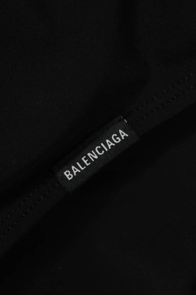 Balenciaga Womens Bodycon Short Black Long Sleeve Round Neck Dress Size M