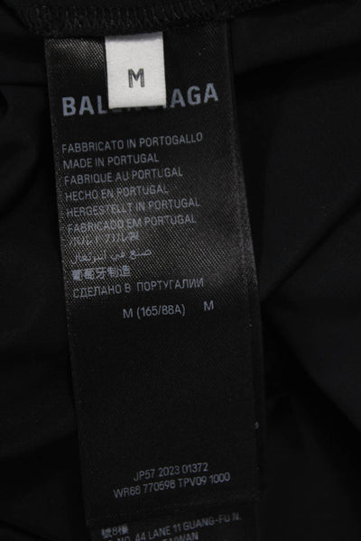 Balenciaga Womens Bodycon Short Black Long Sleeve Round Neck Dress Size M