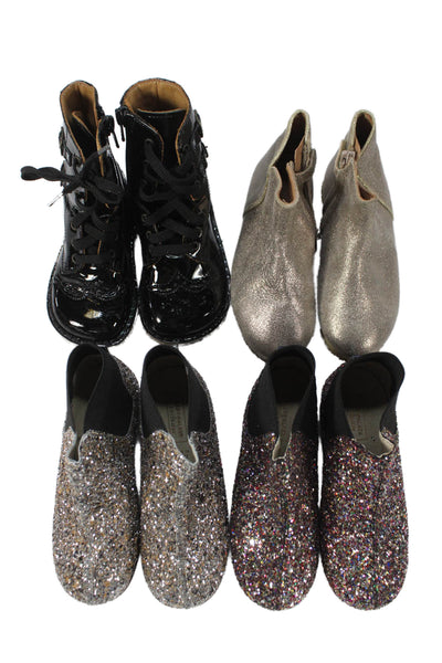 Emile Et Ida Baby Walker PePe Girls Glitter Boots Black Gold Size 22 26 Lot 4