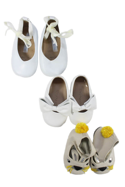 Stella McCartney Kids Elephantito Girls Ballet Flats White Beige Size 17 2 Lot 3