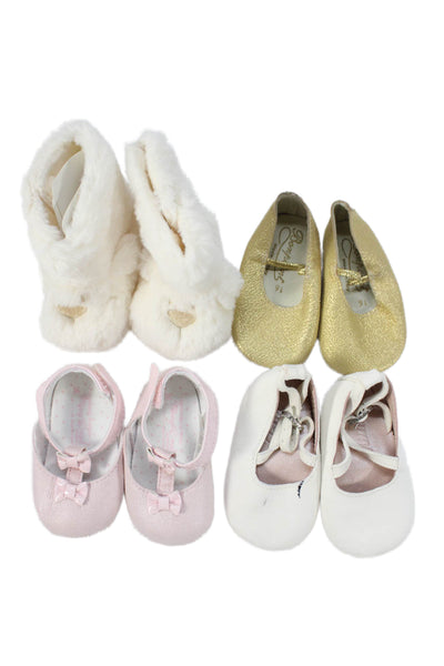 Mayoral Bonpoint Girls Baller Flats Boots Pink Gold White Size 16 Lot 4